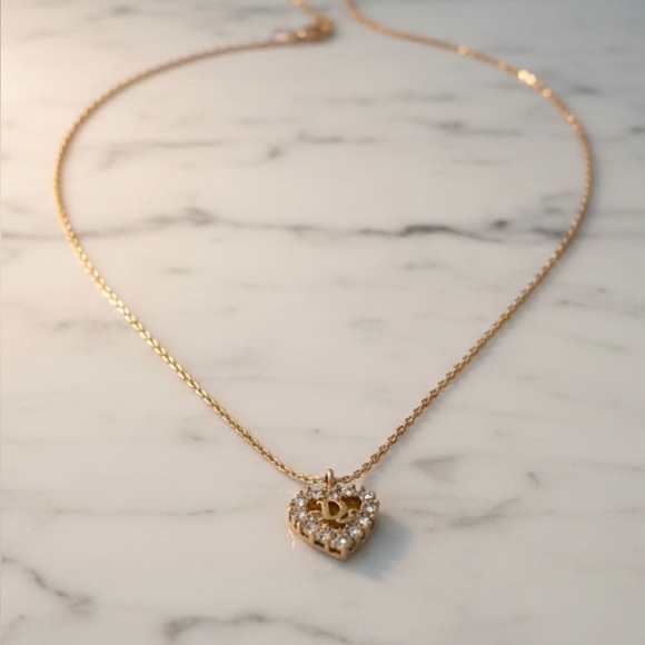 Vintage Christian Dior Heart CD Logo Necklace - Picture 2 of 7